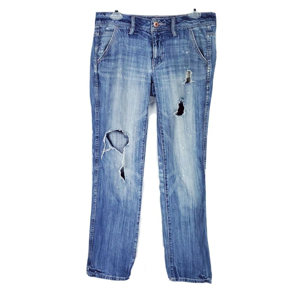 AMERICAN EAGLE Boy Fit Distressed Ripped Jeans